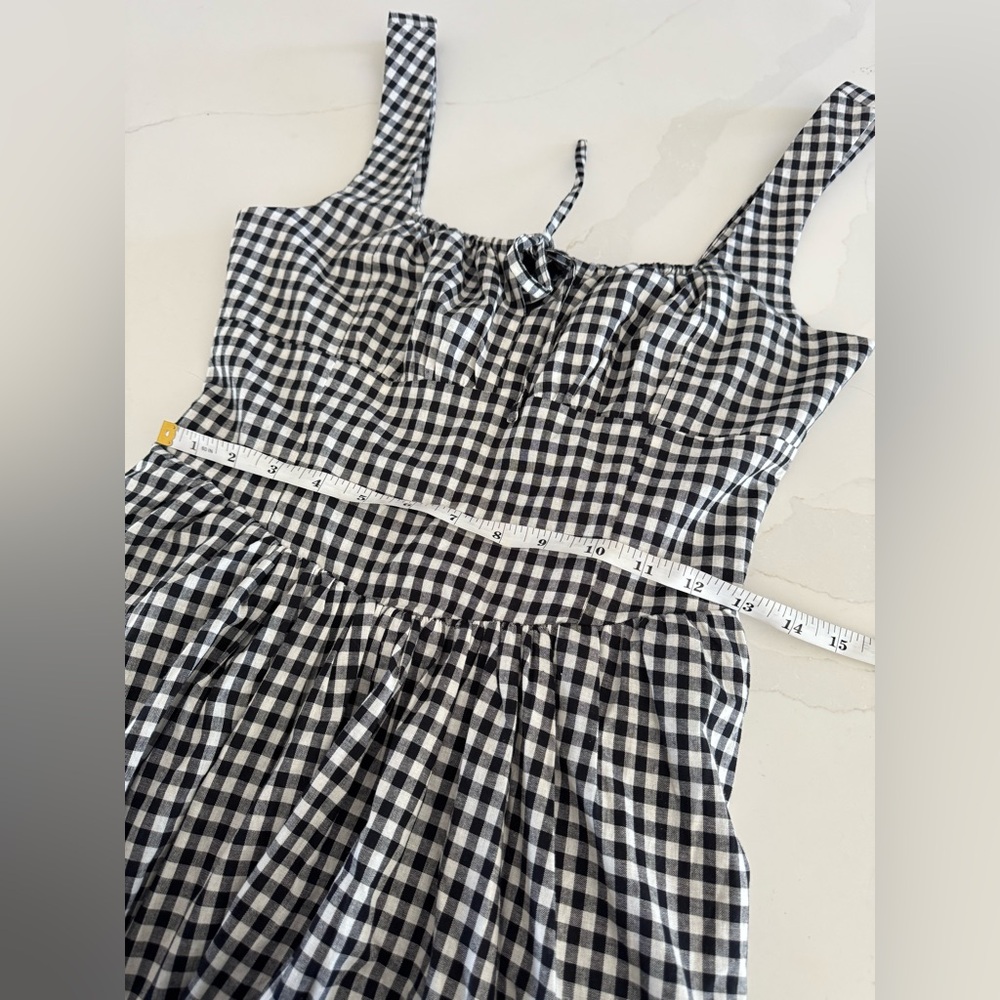 Avec Les Filles Gingham Ruched Midi Dress Sz 8 NWT - Picture 11 of 11